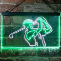 ADVPRO Golf Club Lover Golfer Gift Illuminated Dual Color LED Neon Sign st6-i0802 - White & Green