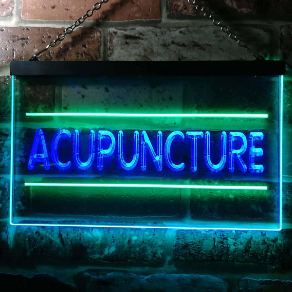 ADVPRO Acupuncture Center Treatment Illuminated Dual Color LED Neon Sign st6-i0807 - Green & Blue
