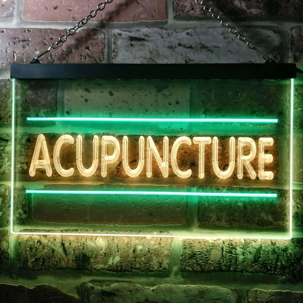 ADVPRO Acupuncture Center Treatment Illuminated Dual Color LED Neon Sign st6-i0807 - Green & Yellow