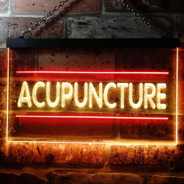 ADVPRO Acupuncture Center Treatment Illuminated Dual Color LED Neon Sign st6-i0807 - Red & Yellow