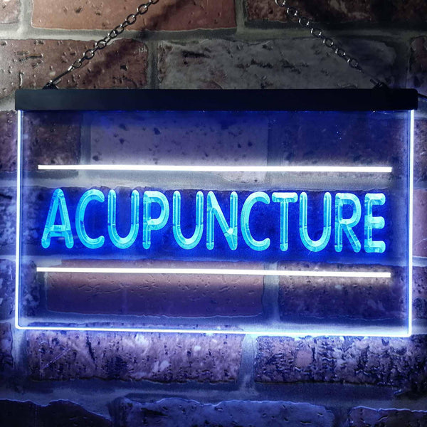 ADVPRO Acupuncture Center Treatment Illuminated Dual Color LED Neon Sign st6-i0807 - White & Blue