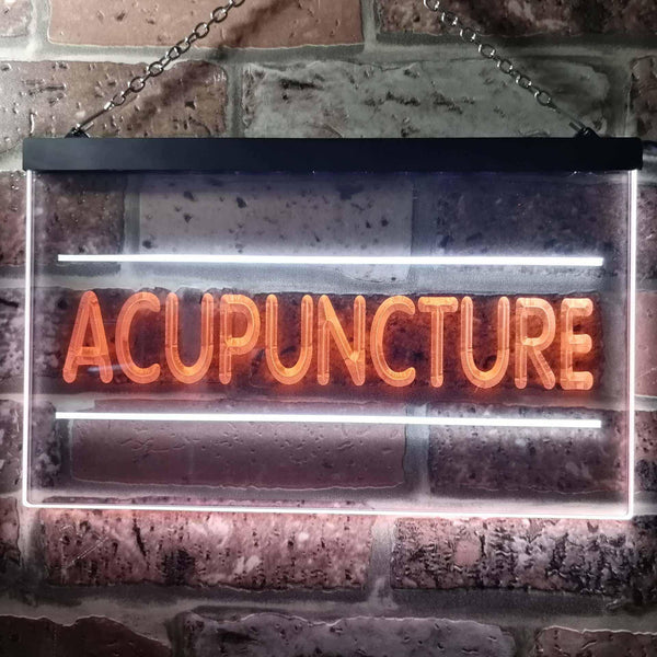 ADVPRO Acupuncture Center Treatment Illuminated Dual Color LED Neon Sign st6-i0807 - White & Orange