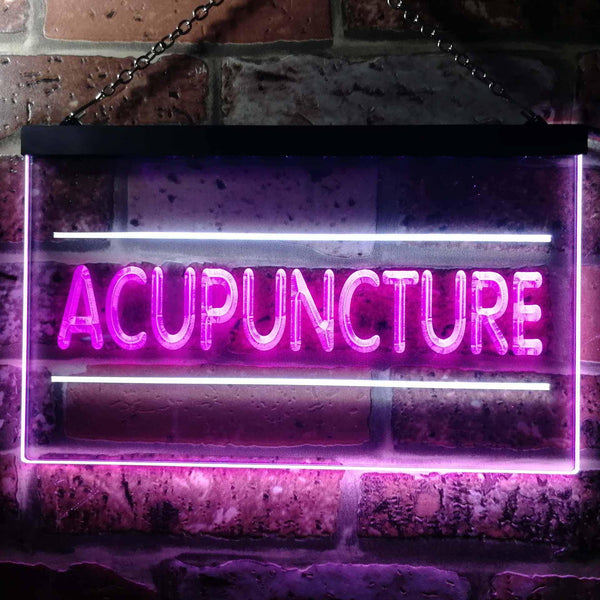ADVPRO Acupuncture Center Treatment Illuminated Dual Color LED Neon Sign st6-i0807 - White & Purple