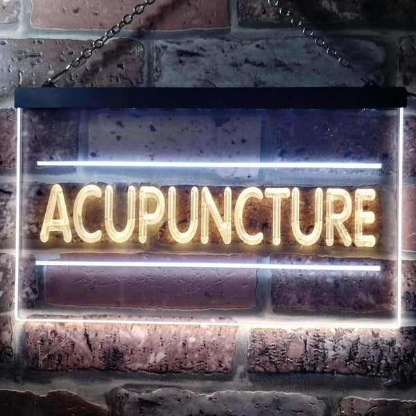 ADVPRO Acupuncture Center Treatment Illuminated Dual Color LED Neon Sign st6-i0807 - White & Yellow