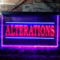 ADVPRO Alterations Services Dry Clean Illuminated Dual Color LED Neon Sign st6-i0809 - Blue & Red