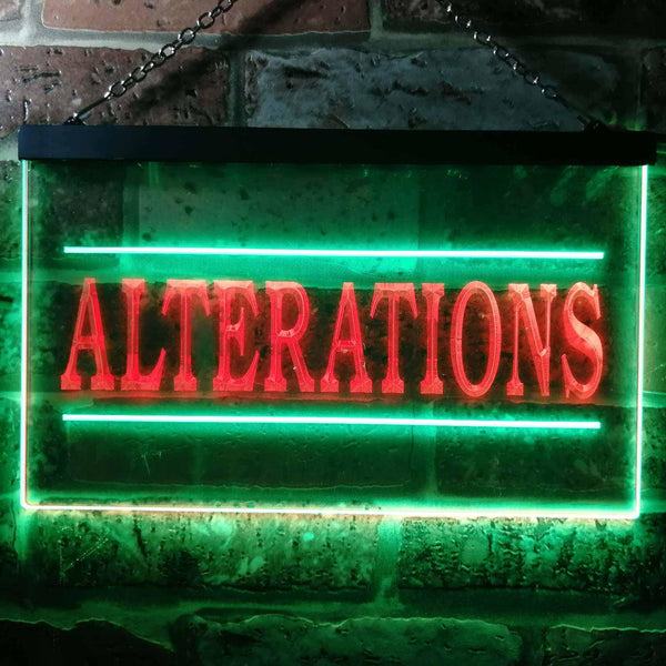 ADVPRO Alterations Services Dry Clean Illuminated Dual Color LED Neon Sign st6-i0809 - Green & Red