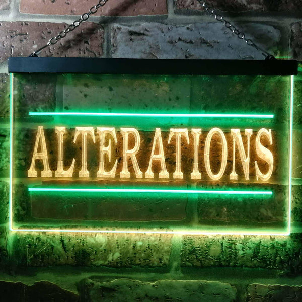 ADVPRO Alterations Services Dry Clean Illuminated Dual Color LED Neon Sign st6-i0809 - Green & Yellow