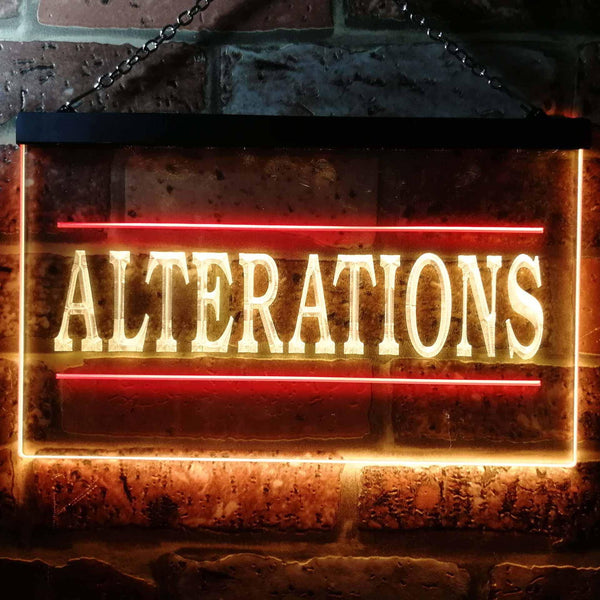 ADVPRO Alterations Services Dry Clean Illuminated Dual Color LED Neon Sign st6-i0809 - Red & Yellow