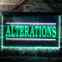 ADVPRO Alterations Services Dry Clean Illuminated Dual Color LED Neon Sign st6-i0809 - White & Green