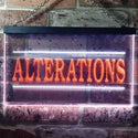 ADVPRO Alterations Services Dry Clean Illuminated Dual Color LED Neon Sign st6-i0809 - White & Orange
