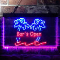 ADVPRO Bar is Open Palm Tree Illuminated Dual Color LED Neon Sign st6-i0814 - Blue & Red