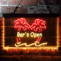 ADVPRO Bar is Open Palm Tree Illuminated Dual Color LED Neon Sign st6-i0814 - Red & Yellow