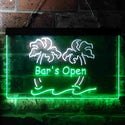 ADVPRO Bar is Open Palm Tree Illuminated Dual Color LED Neon Sign st6-i0814 - White & Green