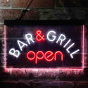 ADVPRO Bar and Grill Open Pub Illuminated Dual Color LED Neon Sign st6-i0815 - White & Red