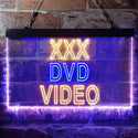 ADVPRO XXX DVD Video Shop Illuminated Dual Color LED Neon Sign st6-i0824 - Blue & Yellow