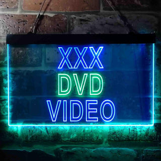 ADVPRO XXX DVD Video Shop Illuminated Dual Color LED Neon Sign st6-i0824 - Green & Blue