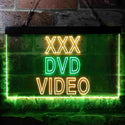 ADVPRO XXX DVD Video Shop Illuminated Dual Color LED Neon Sign st6-i0824 - Green & Yellow