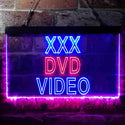 ADVPRO XXX DVD Video Shop Illuminated Dual Color LED Neon Sign st6-i0824 - Red & Blue