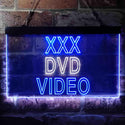 ADVPRO XXX DVD Video Shop Illuminated Dual Color LED Neon Sign st6-i0824 - White & Blue