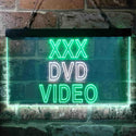 ADVPRO XXX DVD Video Shop Illuminated Dual Color LED Neon Sign st6-i0824 - White & Green