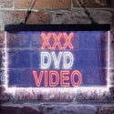 ADVPRO XXX DVD Video Shop Illuminated Dual Color LED Neon Sign st6-i0824 - White & Orange