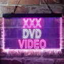 ADVPRO XXX DVD Video Shop Illuminated Dual Color LED Neon Sign st6-i0824 - White & Purple