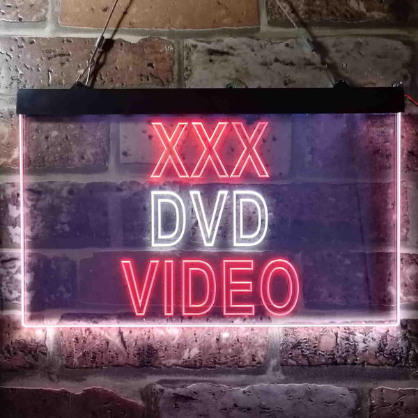 ADVPRO XXX DVD Video Shop Illuminated Dual Color LED Neon Sign st6-i0824 - White & Red