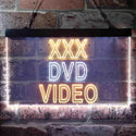 ADVPRO XXX DVD Video Shop Illuminated Dual Color LED Neon Sign st6-i0824 - White & Yellow