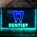 ADVPRO Dentist Service Open Illuminated Dual Color LED Neon Sign st6-i0825 - Green & Blue