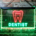ADVPRO Dentist Service Open Illuminated Dual Color LED Neon Sign st6-i0825 - Green & Red