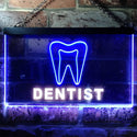 ADVPRO Dentist Service Open Illuminated Dual Color LED Neon Sign st6-i0825 - White & Blue