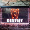 ADVPRO Dentist Service Open Illuminated Dual Color LED Neon Sign st6-i0825 - White & Orange
