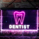 ADVPRO Dentist Service Open Illuminated Dual Color LED Neon Sign st6-i0825 - White & Purple