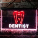 ADVPRO Dentist Service Open Illuminated Dual Color LED Neon Sign st6-i0825 - White & Red