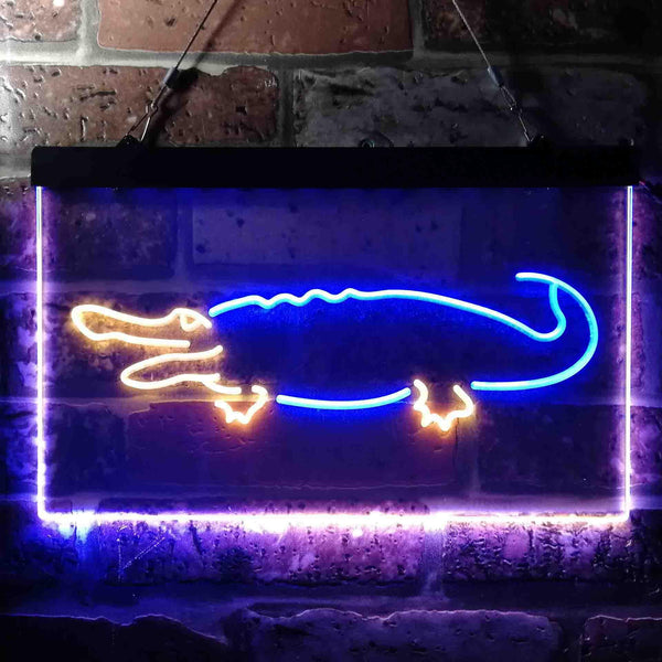 ADVPRO Alligator Crocodile Game Kid Room Illuminated Dual Color LED Neon Sign st6-i0827 - Blue & Yellow