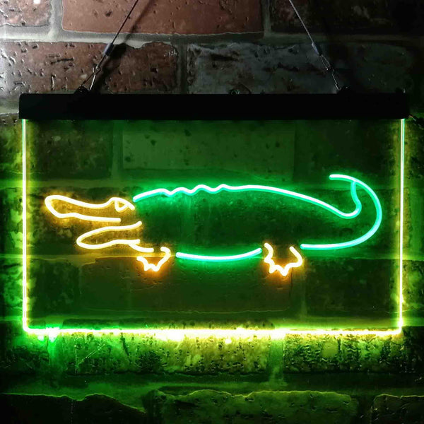 ADVPRO Alligator Crocodile Game Kid Room Illuminated Dual Color LED Neon Sign st6-i0827 - Green & Yellow
