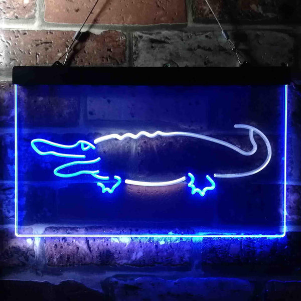 ADVPRO Alligator Crocodile Game Kid Room Illuminated Dual Color LED Neon Sign st6-i0827 - White & Blue