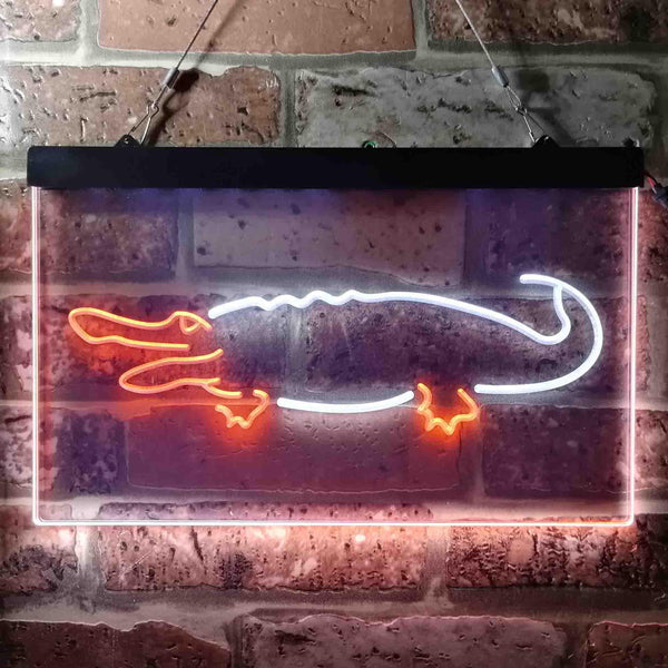 ADVPRO Alligator Crocodile Game Kid Room Illuminated Dual Color LED Neon Sign st6-i0827 - White & Orange