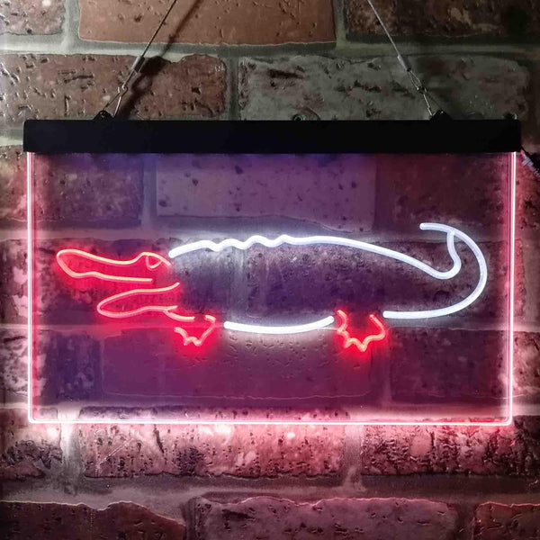 ADVPRO Alligator Crocodile Game Kid Room Illuminated Dual Color LED Neon Sign st6-i0827 - White & Red