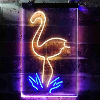 ADVPRO Flamingo Girl Bedroom Decoration  Dual Color LED Neon Sign st6-i0828 - Blue & Yellow