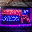 ADVPRO Beware of Boxer Dog Illuminated Dual Color LED Neon Sign st6-i0835 - Blue & Red