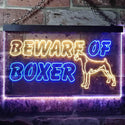 ADVPRO Beware of Boxer Dog Illuminated Dual Color LED Neon Sign st6-i0835 - Blue & Yellow