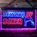 ADVPRO Beware of Boxer Dog Illuminated Dual Color LED Neon Sign st6-i0835 - Red & Blue