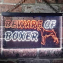 ADVPRO Beware of Boxer Dog Illuminated Dual Color LED Neon Sign st6-i0835 - White & Orange