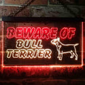 ADVPRO Beware of Bull Terrier Dog Illuminated Dual Color LED Neon Sign st6-i0836 - Red & Yellow