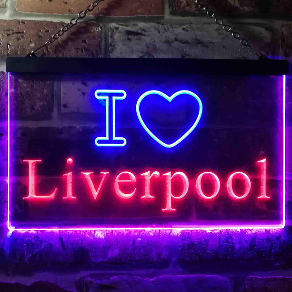 ADVPRO I Love Liverpool Illuminated Dual Color LED Neon Sign st6-i0845 - Blue & Red