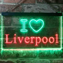 ADVPRO I Love Liverpool Illuminated Dual Color LED Neon Sign st6-i0845 - Green & Red