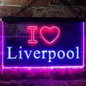 ADVPRO I Love Liverpool Illuminated Dual Color LED Neon Sign st6-i0845 - Red & Blue