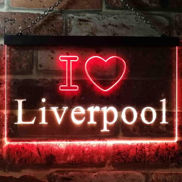 ADVPRO I Love Liverpool Illuminated Dual Color LED Neon Sign st6-i0845 - Red & Yellow