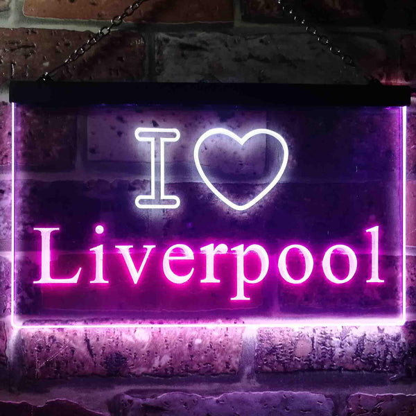 ADVPRO I Love Liverpool Illuminated Dual Color LED Neon Sign st6-i0845 - White & Purple